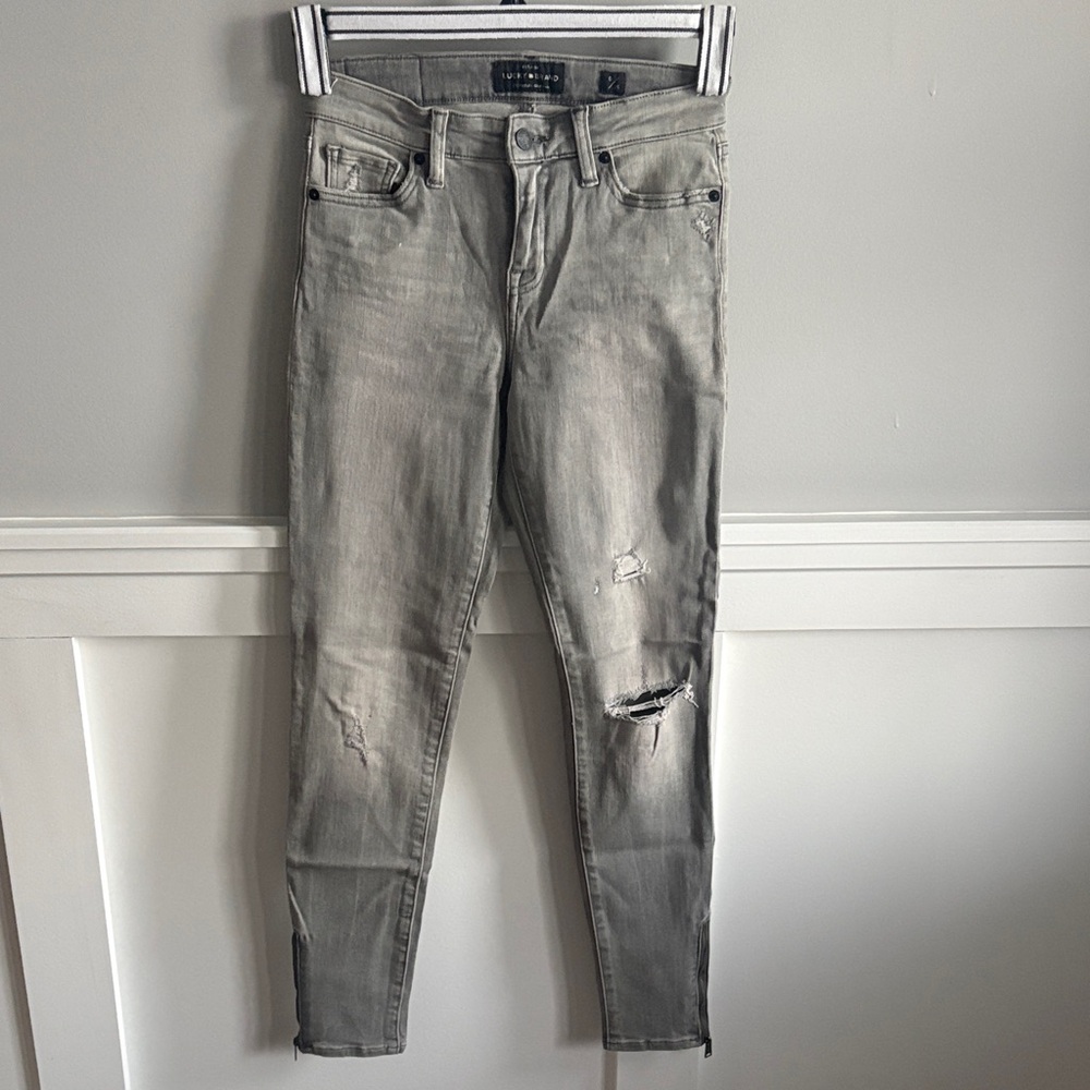 Lucky Brand Ava Super Skinny Gray Distressed Jeans